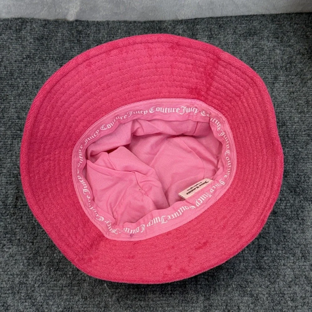 NWT‎ Juicy Couture Hat Bucket Womens Pink Terry Embroidered Logo Lined Beach Y2K
